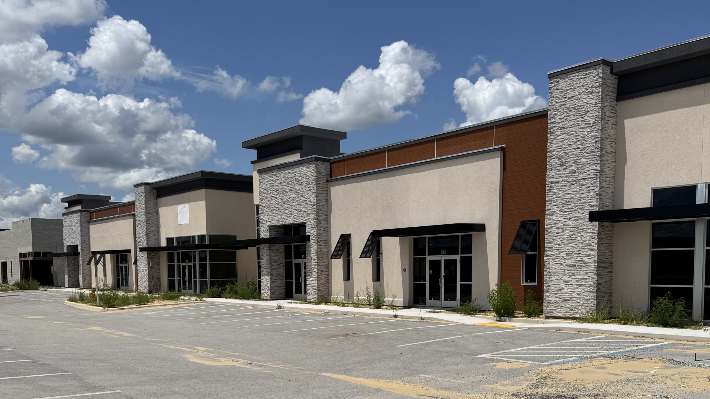 Completed multi-tenant strip mall commercial project